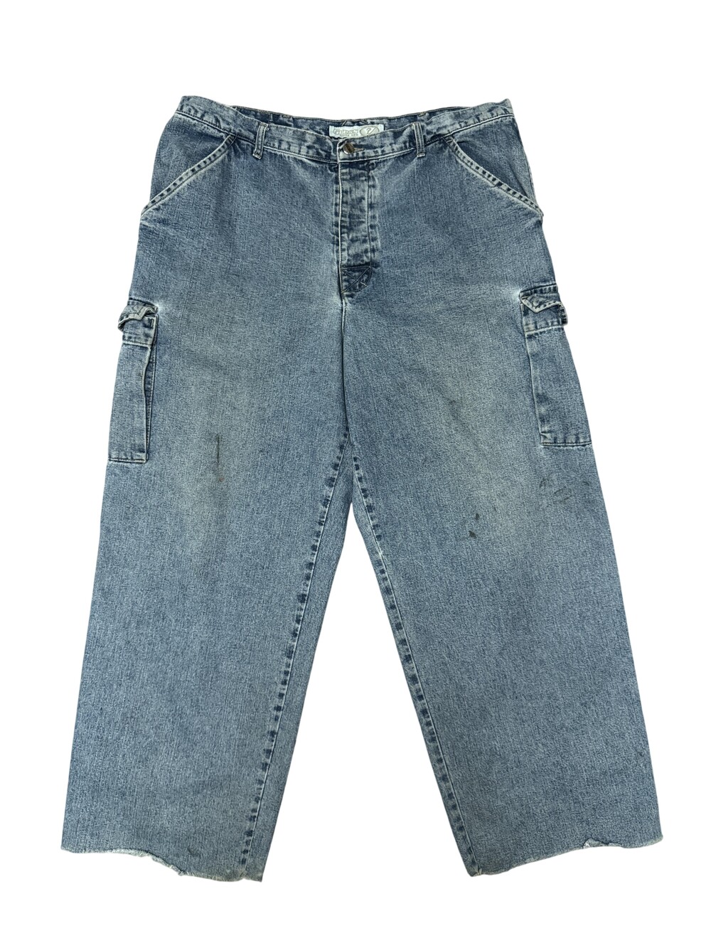 Vintage Guess Jeans USA Cargo Jeans Mens 40x30 Blue Denim Distressed baggy 90s